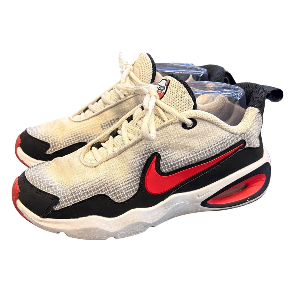Nike Air Max Bolt Youth Size 5Y White Black Red Sneakers FN4446-100
